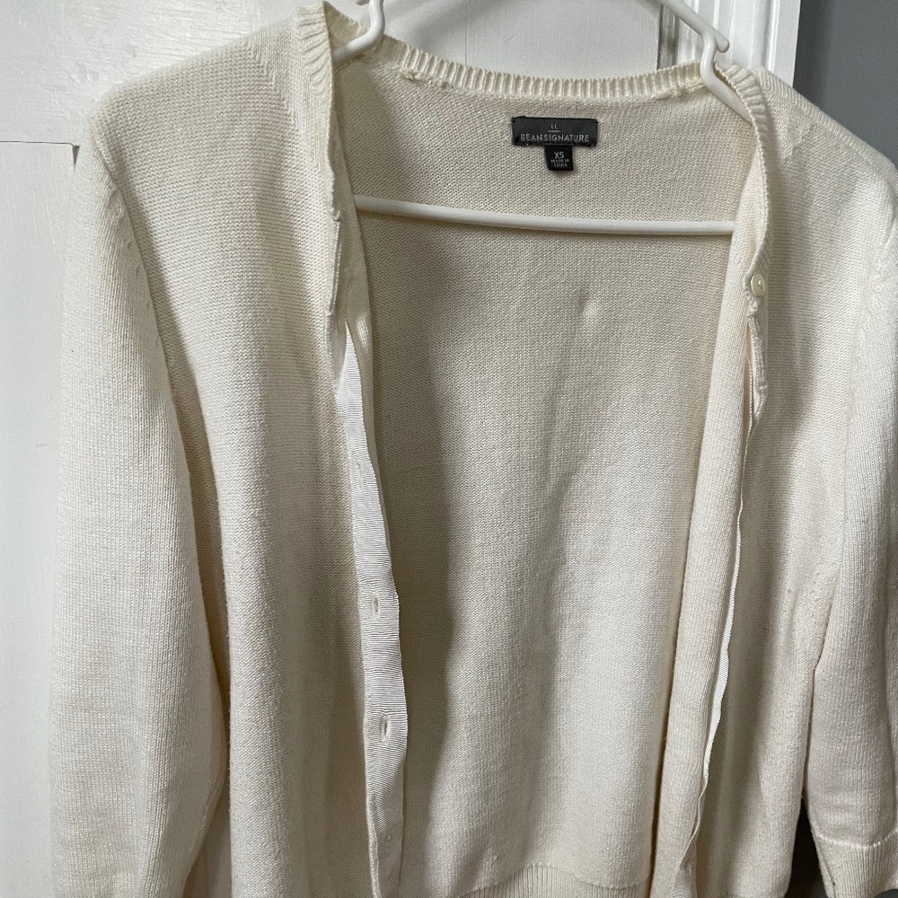 LL Bean Signature cardigan Cream